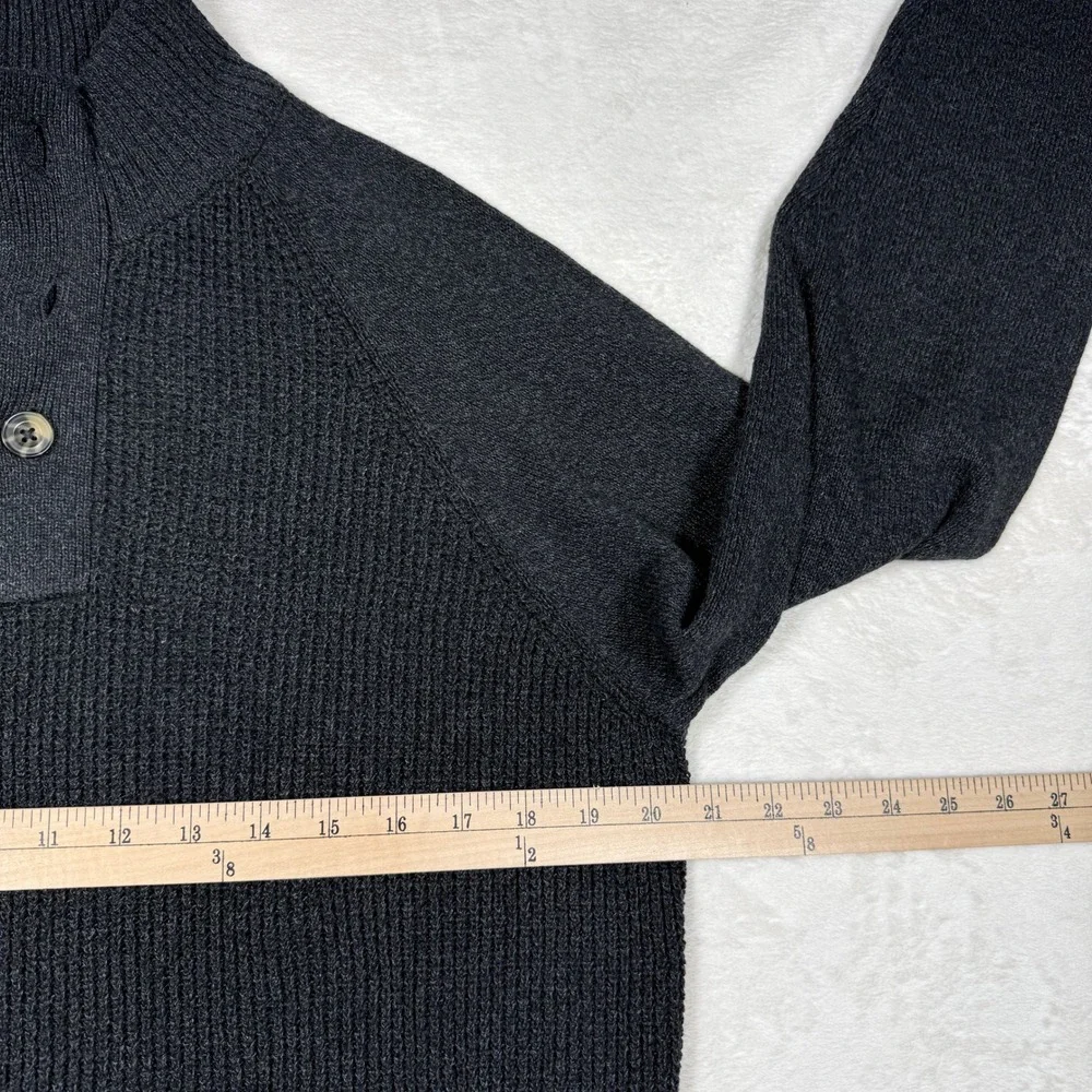 NWT Weatherproof Recycled Button Up Mock Neck Sweater Dark Gray Size‎ M